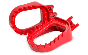 Pedaleira Shark - Inox – CRF 230 / TOIRNADO / CRF250F (Rojo)